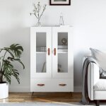 Buffet haut blanc 69, 5x31x115 cm bois d'ingénierie - buffet design moderne - meuble rangement - armoire ... Buffet haut blanc 69, 5x31x115 cm bois d'ingénierie - buffet design moderne - meuble rangement - armoire ...