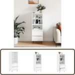 Vidaxl - buffet haut blanc brillant 40x36x110 cm bois d'ingnierie - buffet design industriel - meuble ...