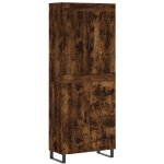 Buffet haut chne fum 69, 5x34x180 cm bois d'ingnierie vidaxl