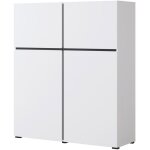Meublorama - buffet haut coloris blanc et noir l120xh140xp40 collection havana. bahut haut design avec ...