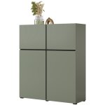 Meublorama - buffet haut coloris vert sauge l120xh140xp40 collection havana. bahut haut design avec 4 ...
