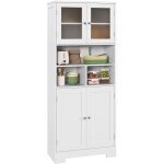 Buffet haut cuisine - homcom - 4 portes, niches et �tag�res r�glables, 2 portes en verre - 60 x 30 x ...
