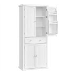 Buffet haut cuisine meuble de rangement armoire vaisselier 40 x 76 x 182 cm grand espace avec un tiroir ... Buffet haut cuisine meuble de rangement armoire vaisselier 40 x 76 x 182 cm grand espace avec un tiroir ...