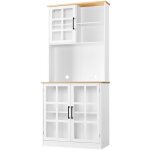 Buffet haut de cuisine vaisselier cuisine armoire de cuisine meuble salle à manger avec portes en verre ... Buffet haut de cuisine vaisselier cuisine armoire de cuisine meuble salle à manger avec portes en verre ...
