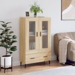 Buffet haut, enfilade, armoire de cuisine chne sonoma 69, 5x31x115 cm bois d'ingnierie qwe41597 design ...