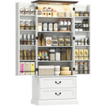 Buffet haut de gamme, meuble de cuisine, �clairage led � d�tecteur de mouvement, 2 portes, tiroirs et ...