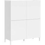 Buffet haut italien 4 portes lumina 90cm - compact et lgant - blanc brillant