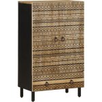 Buffet haut, meuble de rangement, bahut pour salon, salle à manger, cuisine 60x33, 5x110 cm bois de manguier ... Buffet haut, meuble de rangement, bahut pour salon, salle à manger, cuisine 60x33, 5x110 cm bois de manguier ...