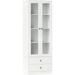 Homcom - buffet haut vitrine armoire de cuisine - 2 portes, 3 �tag�res, 2 tiroirs - 59 x 30 x 164 cm ...