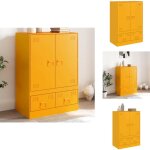 Vidaxl - buffet jaune moutarde 67x39x95 cm acier - buffet design - meuble rangement - armoire entre ...