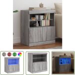 Buffet avec lumires led sonoma gris 60x37x67 cm - buffet design - meuble tv - rangement salle  manger ...