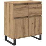 Buffet?meuble de rangement?bahut ch�ne artisanal 60 x 35 x 70 cm bois d'ing�nierie et fer cfw986874