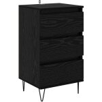 Buffet?meuble de rangement?bahut ch�ne noir 40 x 35 x 70 cm bois d'ing�nierie et fer cfw695116