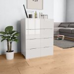 Buffet, meuble de rangement, bahut pour salon, salle  manger, cuisine blanc brillant 60x35x80 cm bois ...