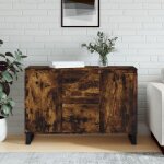 Buffet, meuble de rangement, bahut pour salon, salle  manger, cuisine chne fum 104x35x70 cm bois d'ingnier ...