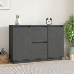 Buffet, meuble de rangement, bahut pour salon, salle  manger, cuisine gris 111x34x75 cm bois massif ...