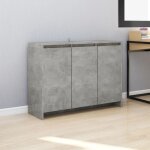 Buffet?meuble de rangement?bahut pour salon, salle � manger, cuisine gris b�ton 102x33x75 cm bois d'ing�nierie ...