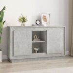 Buffet, meuble de rangement, bahut pour salon, salle � manger, cuisine gris b�ton 102x35x60 cm bois d'ing�nier ...