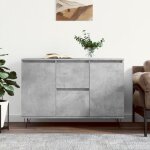 Buffet?meuble de rangement?bahut pour salon, salle à manger, cuisine gris béton 104x35x70 cm bois d'ingénierie ... Buffet?meuble de rangement?bahut pour salon, salle à manger, cuisine gris béton 104x35x70 cm bois d'ingénierie ...