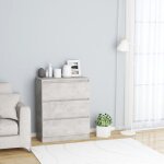 Buffet, meuble de rangement, bahut pour salon, salle  manger, cuisine gris bton 60x35x76 cm bois d'ingnieri ...