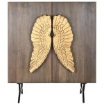 Buffet, meuble de rangement en bois de manguier marron et métal doré - longueur 100 x profondeur 50 x ... Buffet, meuble de rangement en bois de manguier marron et métal doré - longueur 100 x profondeur 50 x ...