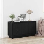 Buffet - meuble de rangement ch�ne noir 102 x 35 x 55 cm bois d'ing�nierie 211997