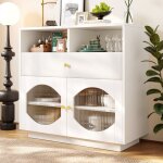 Buffet meuble de rangement lgant 100x40x90. 5cm, armoire buffet pour cuisine, 1 tiroirs en cuir pu ...