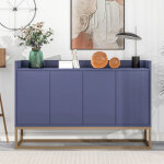 Buffet moderne 120 x 30 x 80 cm - buffet bas cuisine style minimaliste avec 4 portes pour salle � manger, ...