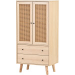 Buffet moderne 60 cm avec portes et tiroirs, rangement pratique style ch�ne