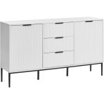 Buffet moderne minimaliste en mdf avec pieds en m�tal et 2 portes et tiroirs meuble de salon chambre ...