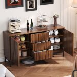 Buffets et buffets modfu commode 2 portes et 3 tiroirs, cuisine / salle � manger / couloir, mdf - marron, ...