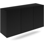 Petits - meubles - buffet suspendu 3 portes 160x36x60 cm noir - dallyn