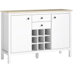 Buffet range - bouteilles dorian aspect chêne clair et blanc Buffet range - bouteilles dorian aspect chêne clair et blanc