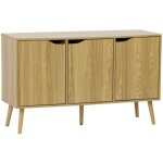 Sweeek - buffet de rangement effet frne 3 portes et 3 tagres, buffet bas, 120cm