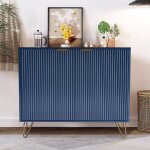 Dans les nuages ? buffet rectangulaire 80x40x78 cm ? 2 portes de rangement ? bois, mdf, m�tal, pvc ? ...