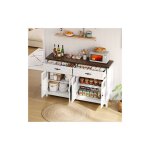 Buffet de salle  manger 140 cm avec 4 portes et 2 grands tiroirs, meuble de rangement moderne pour salle ...