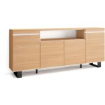 Skraut home - buffet salon et cuisine, meuble de rangement, commode, 200x35x87cm, 4 portes, design industriel, ...