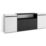 Buffet salon et cuisine, meuble de rangement, commode, 200x75x35cm, 4 portes, meuble chaussure, style ...
