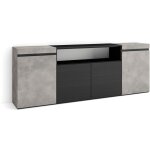 Buffet salon et cuisine, meuble de rangement, commode, 200x75x35cm, 4 portes, meuble chaussure, style ...