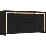 Buffet salon avec led, bahut de salle � manger, meuble de rangement avec 4 portes et 2 tiroirs, buffets ...