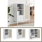 Vidaxl - buffet senja aspect rotin blanc 90x40x112cm bois massif de pin - meuble haut - buffet design ...