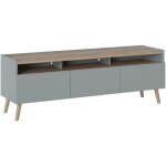 Idimex - meuble tv skandi l 150 cm style scandinave en bois avec 3 tiroirs - gris Idimex - meuble tv skandi l 150 cm style scandinave en bois avec 3 tiroirs - gris
