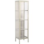Buffet. vaisselier acier et verre tremp� 1 porte 160cm beige - arkansas