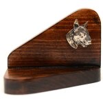 Bull terrier, bull terrier iii - bougeoir en bois avec chien, photophore, mmorial pour chien par art ...