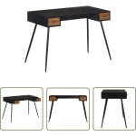 The living store - bureau 117x56, 5x75 cm teck massif rcupr - bureau vintage - bureau en teck - bureau ...