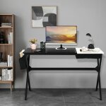 Design in - bureau 120cm avec tiroir cubique, espace de stockage latral, noir cw75518