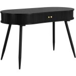 Vente - unique - bureau avec 2 portes coulissantes en mdf - noir - sevato Vente - unique - bureau avec 2 portes coulissantes en mdf - noir - sevato