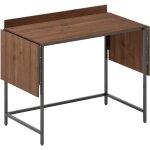 Bureau 2 rallonges pliables velia aspect noyer et noir