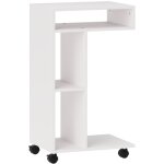 Bureau 4 tagres avec table roulante intgre - multifonction (canap, lit, bureau) - blanc - pour salon ...