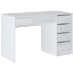 Bureau avec 5 tiroirs - blanc brillant - jenemi